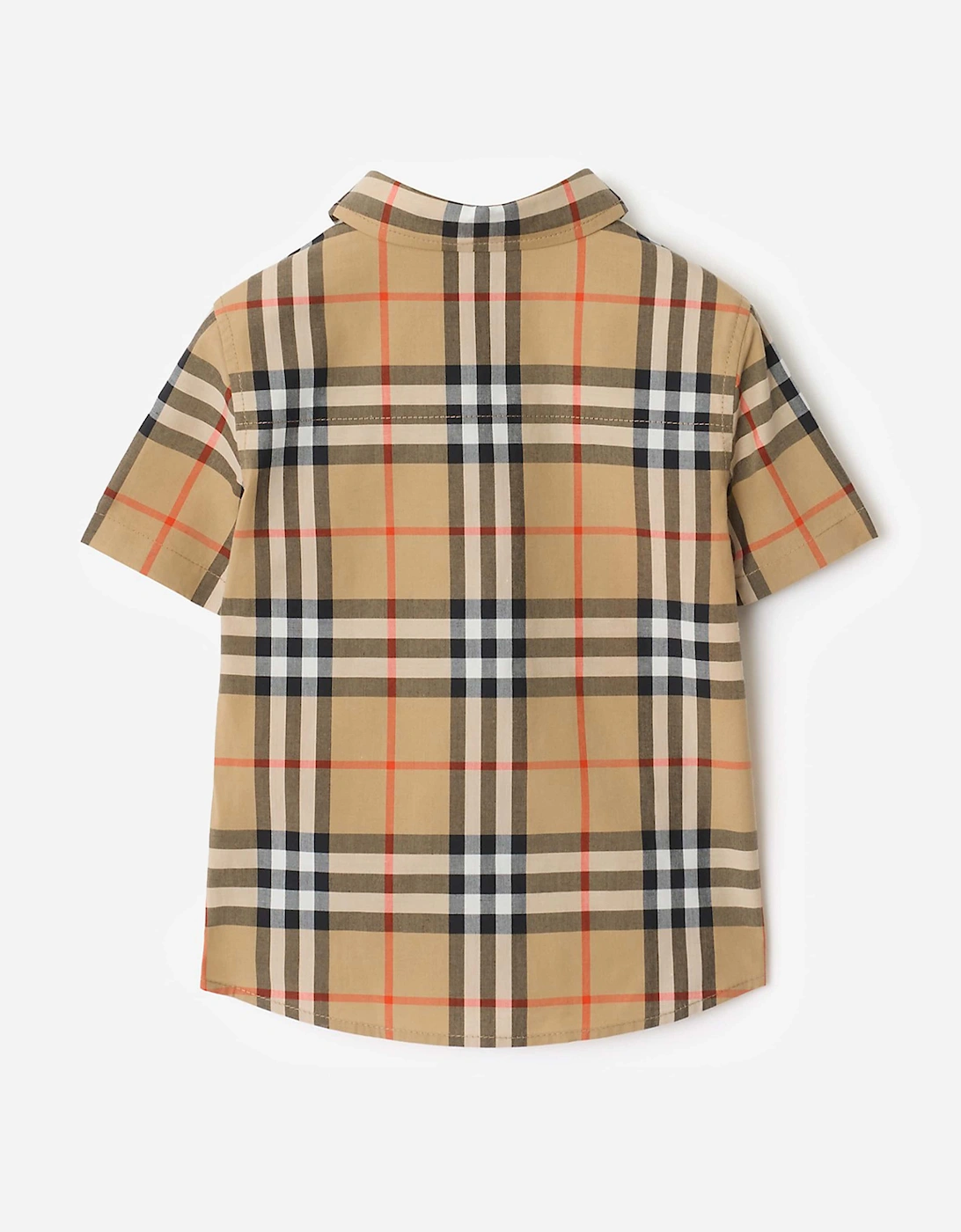 Burberry Baby Boys Mini Owen Short Sleeve Check Shirt in Beige