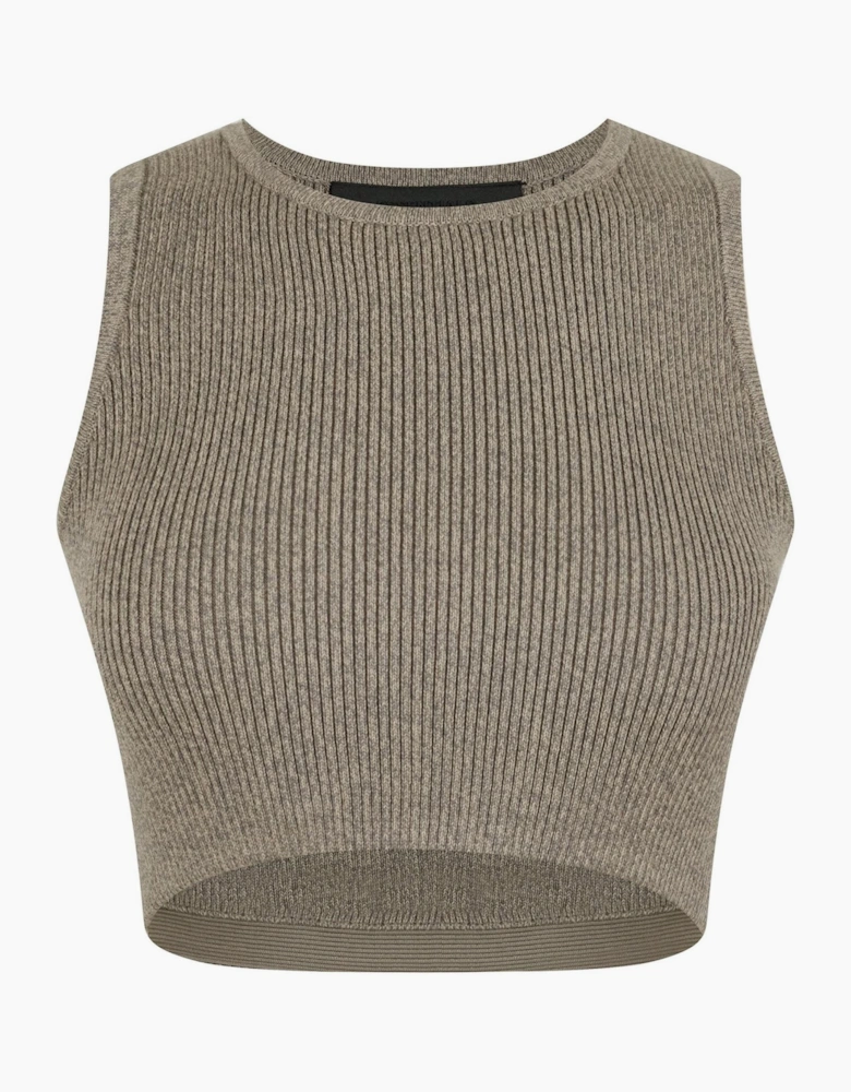 Logo Patch Ribbed Crop Top