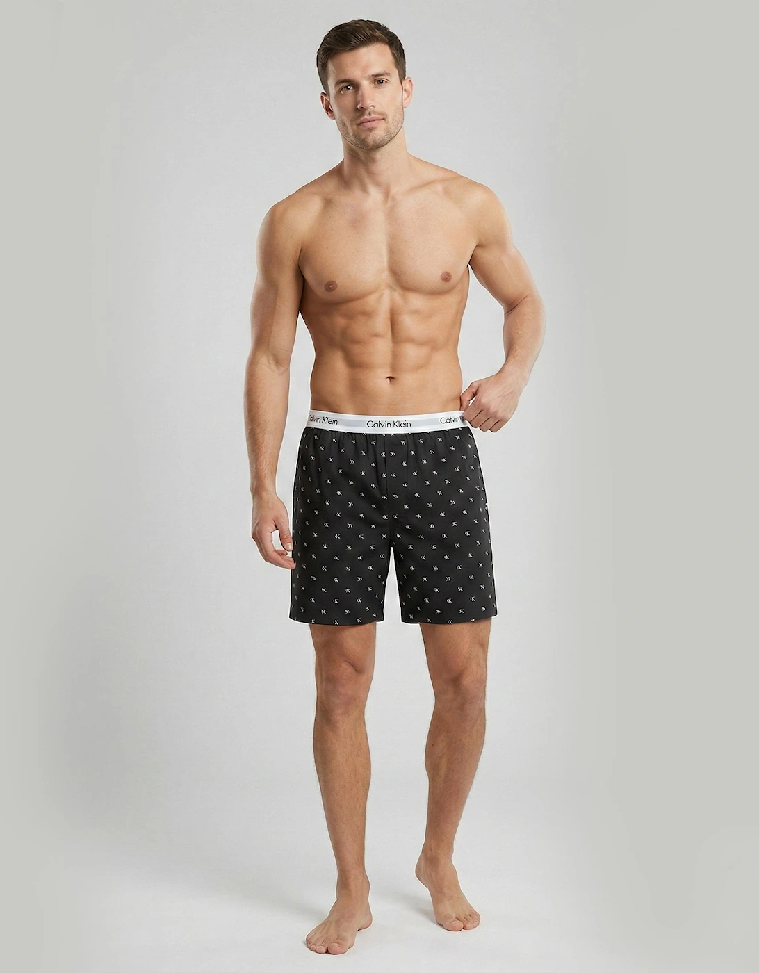 Calvin Klein SHAPE B Mens Shorts Diamond Logo Black