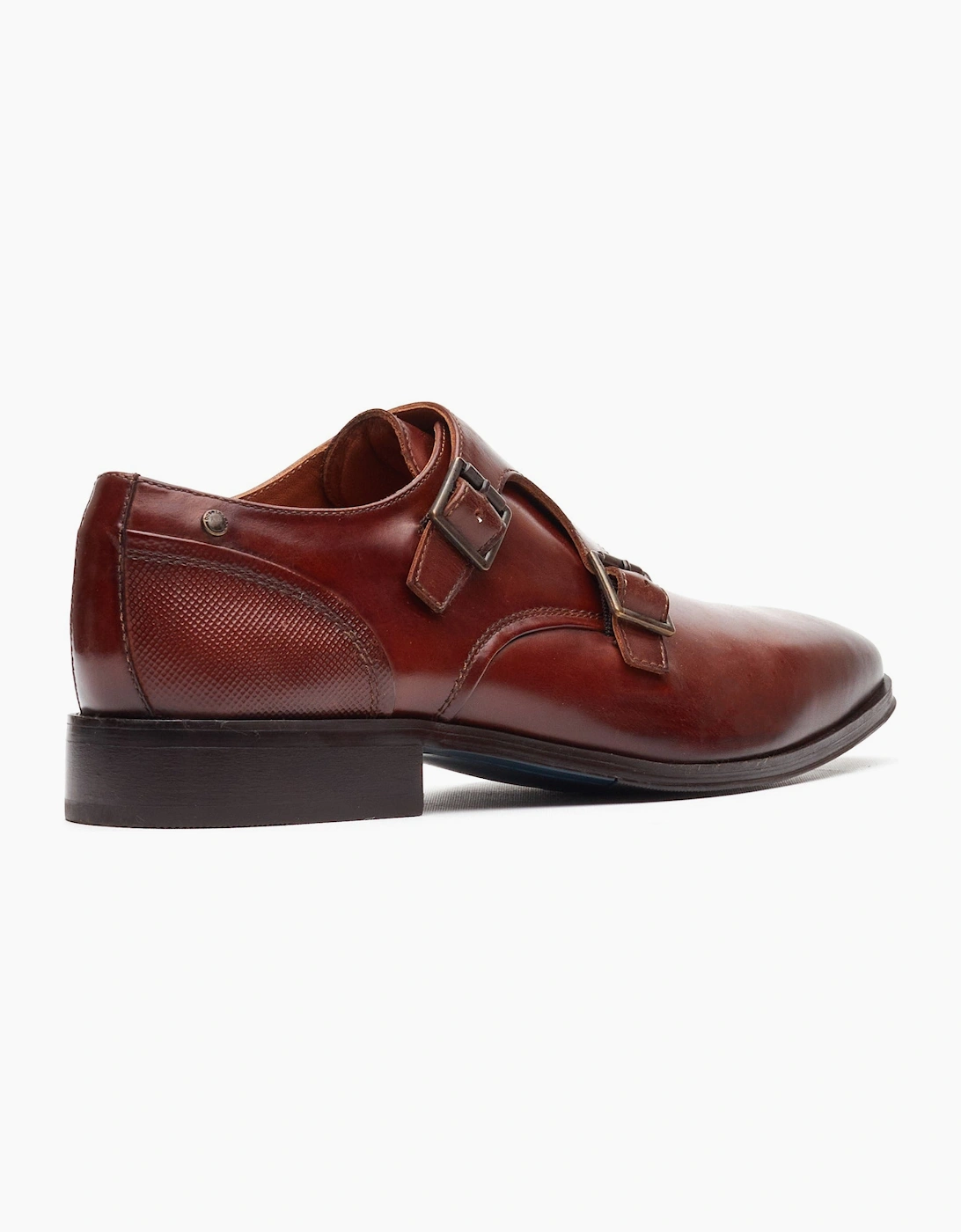 Base London CLERIC Mens Monk Shoes Dark Tan