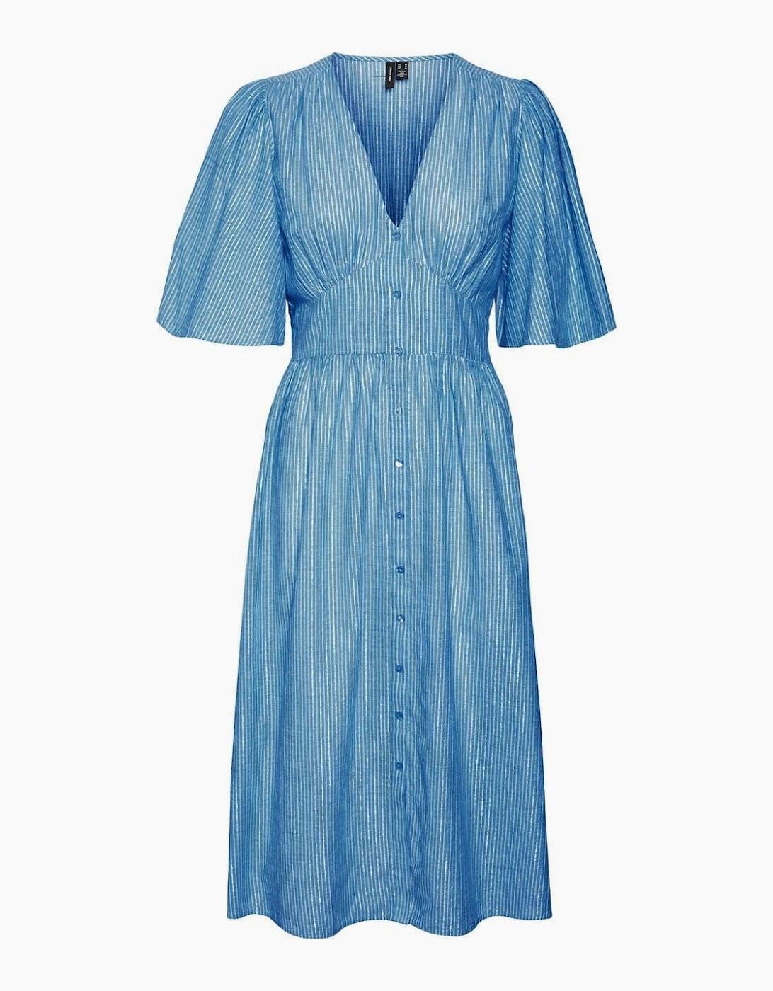 Ines Lurex V-Neck Midi A-Line Dress