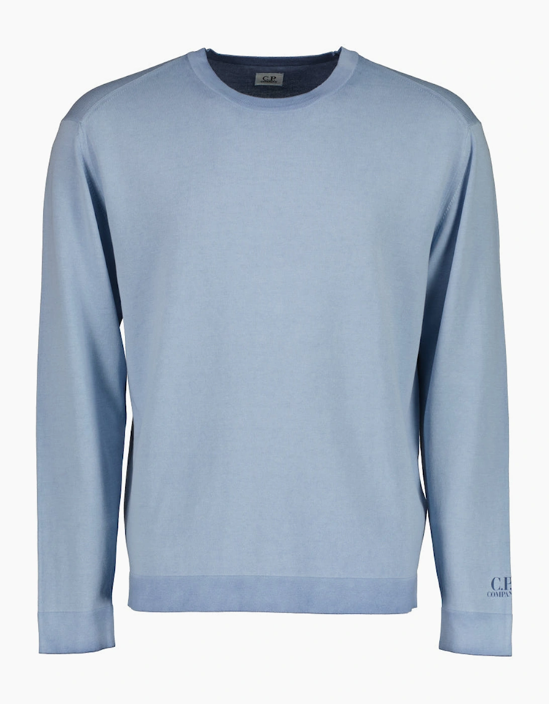 Cotton Crepe Crewneck Cuff Logo Knit, 5 of 4