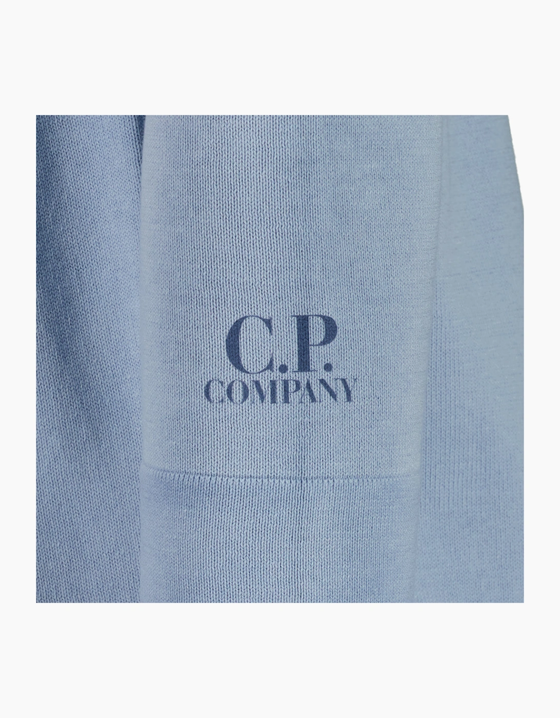 Cotton Crepe Crewneck Cuff Logo Knit