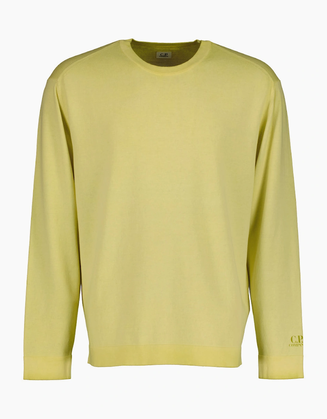 Cotton Crepe Crewneck Cuff Logo Knit, 5 of 4