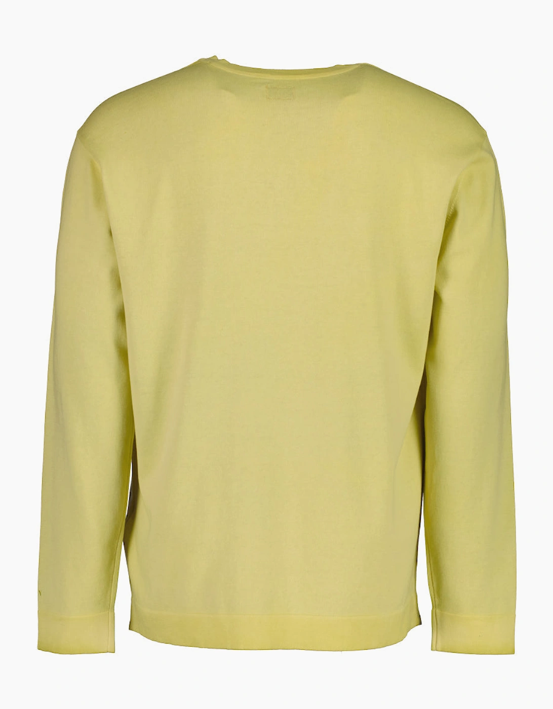 Cotton Crepe Crewneck Cuff Logo Knit