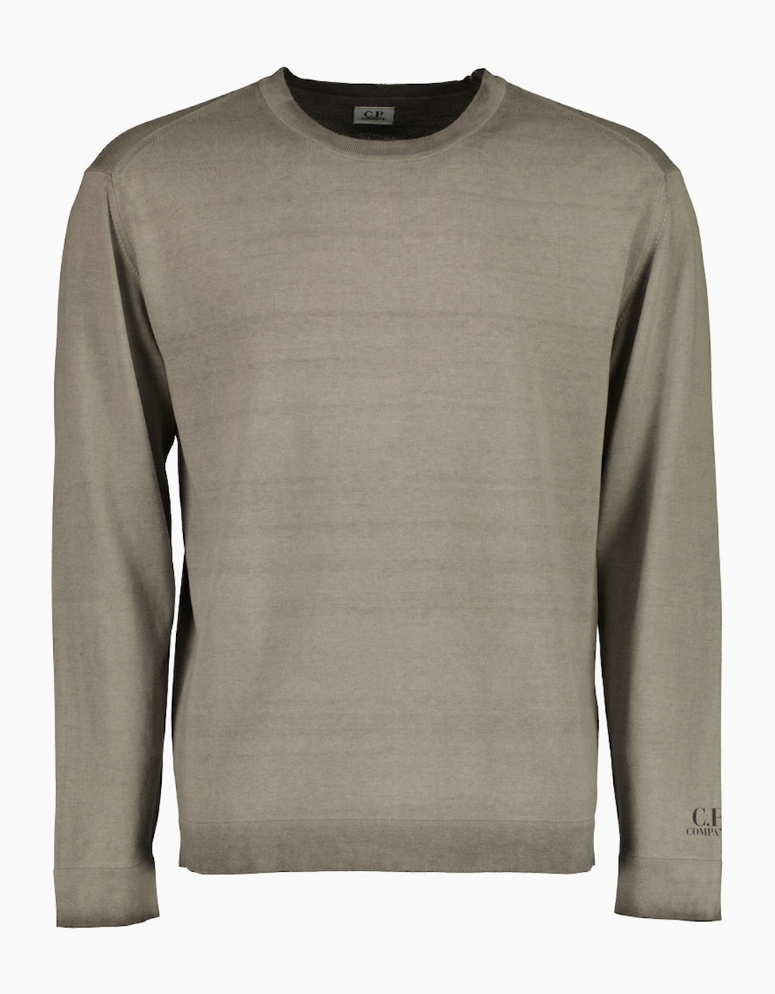 Cotton Crepe Crewneck Cuff Logo Knit, 5 of 4