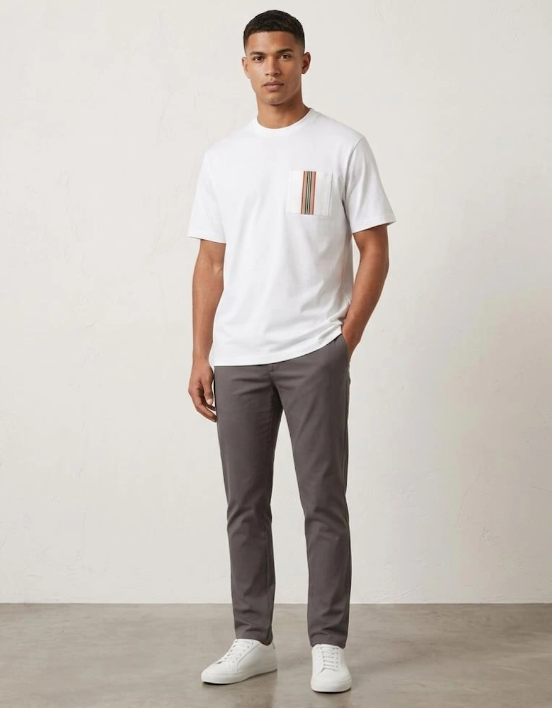Burberry Check Pocket T Shirt White