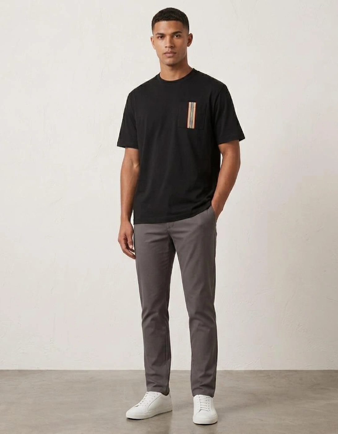 Burberry Check Pocket T Shirt Black