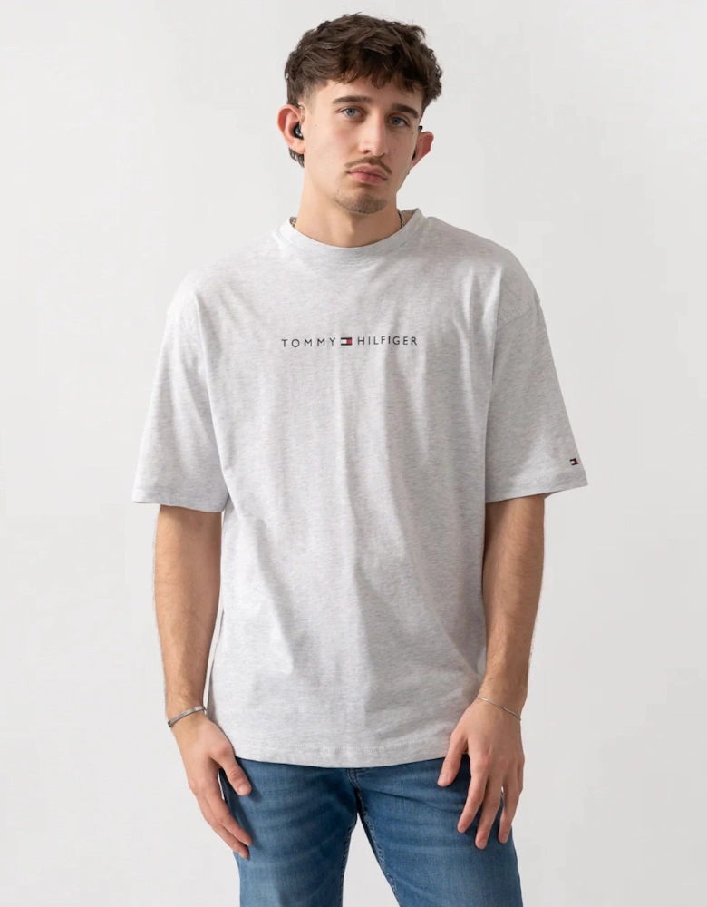 Tommy Hilfiger SS LOGO TEE Mens T-Shirt Ice Grey Heather