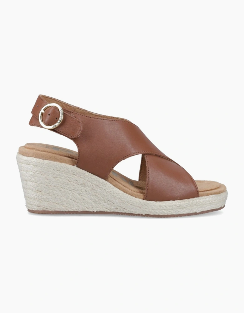 Willow Rattan Womens Wedge Sandals