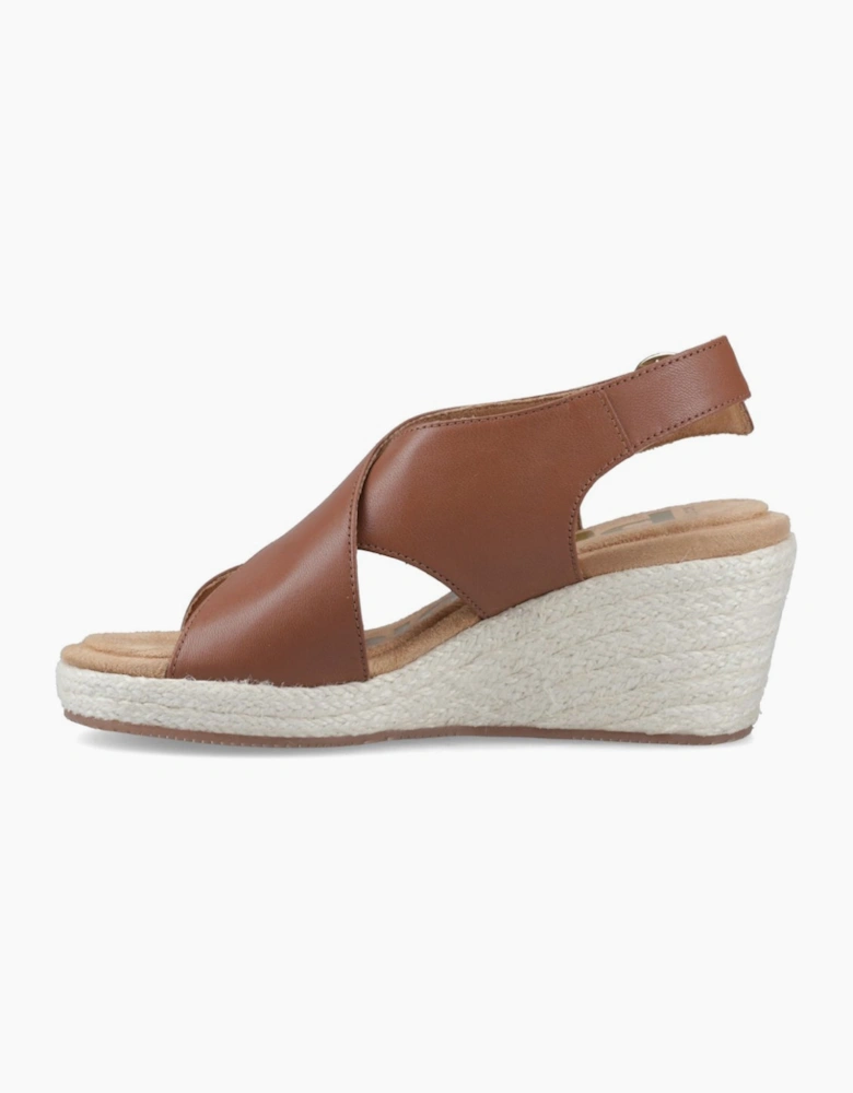 Willow Rattan Womens Wedge Sandals