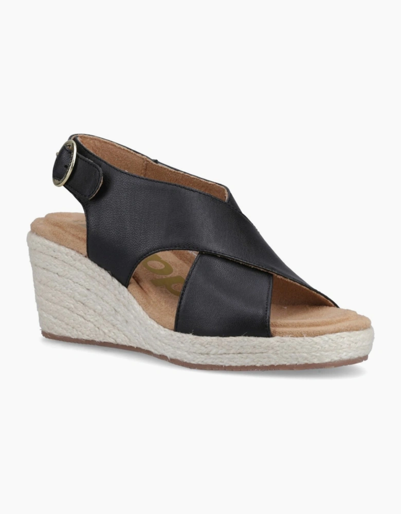 Willow Rattan Womens Wedge Sandals