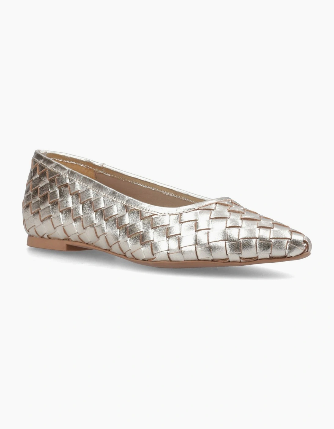 Hush Puppies Women's Gold Darla Woven Ballerinas - Size 4