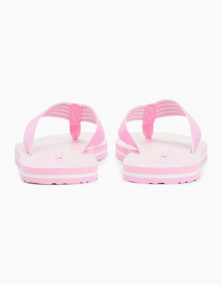 Tommy Hilfiger ITHACA STRIPE Womens Toe-Post Sandals Rose Petal