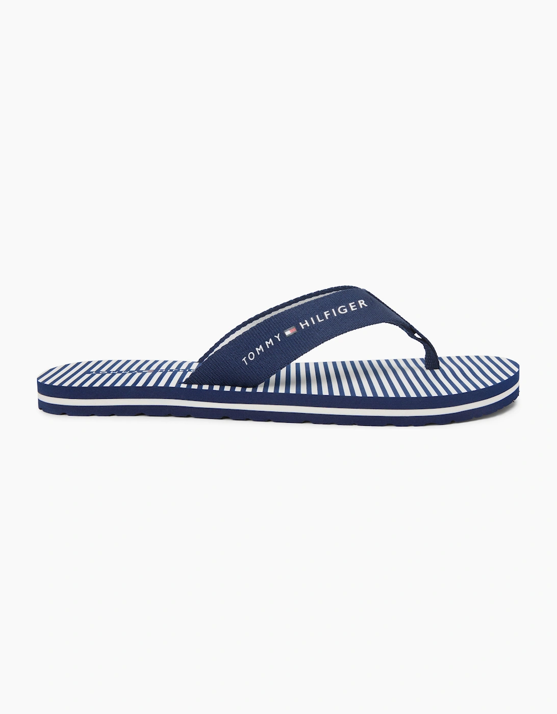 Tommy Hilfiger ITHACA STRIPE Womens Toe-Post Sandals Preppy Navy