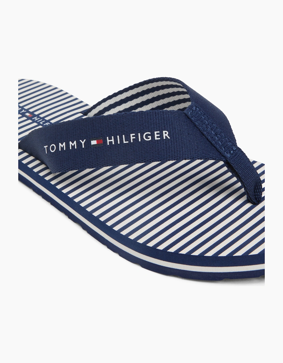 Tommy Hilfiger ITHACA STRIPE Womens Toe-Post Sandals Preppy Navy
