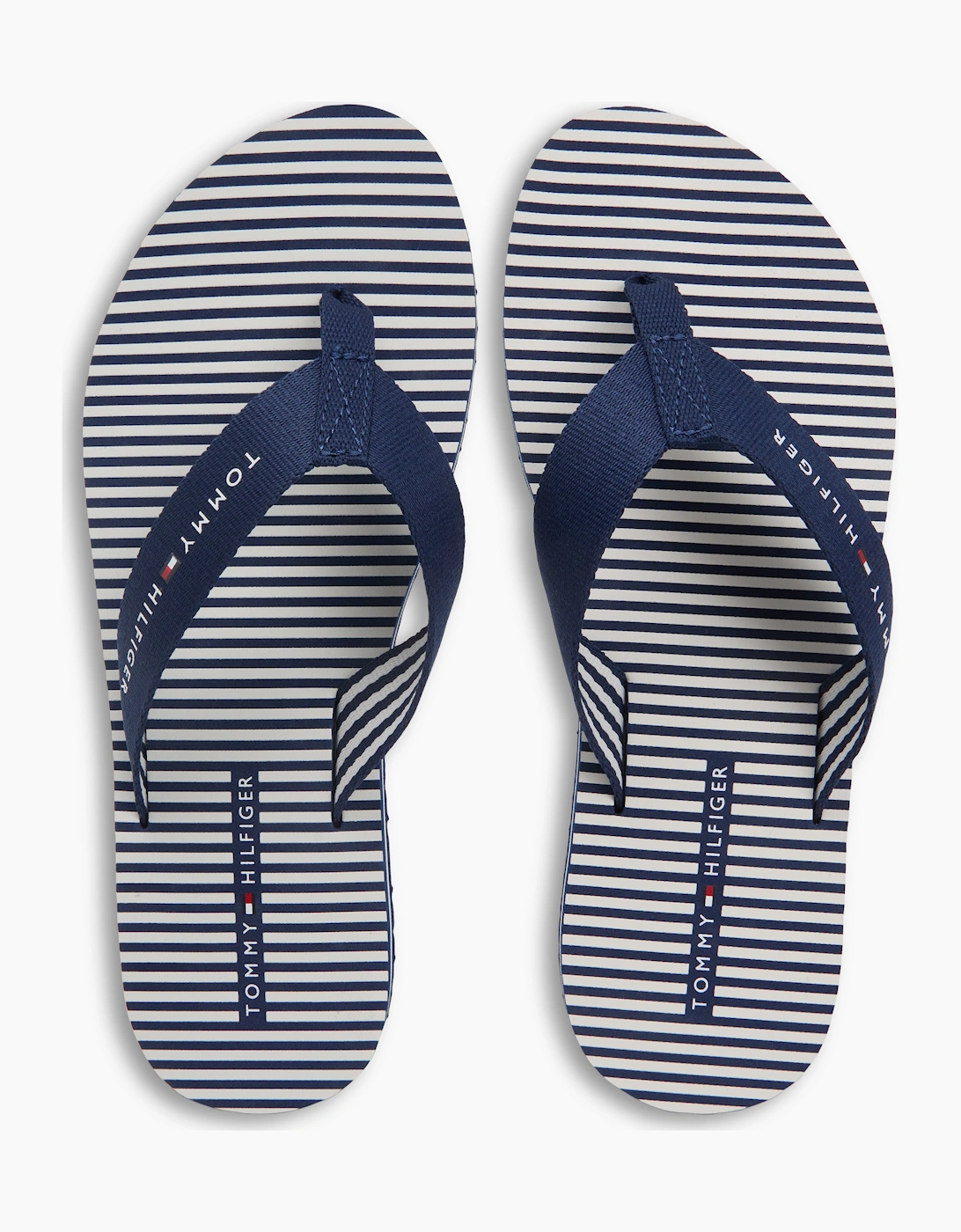 Tommy Hilfiger ITHACA STRIPE Womens Toe-Post Sandals Preppy Navy