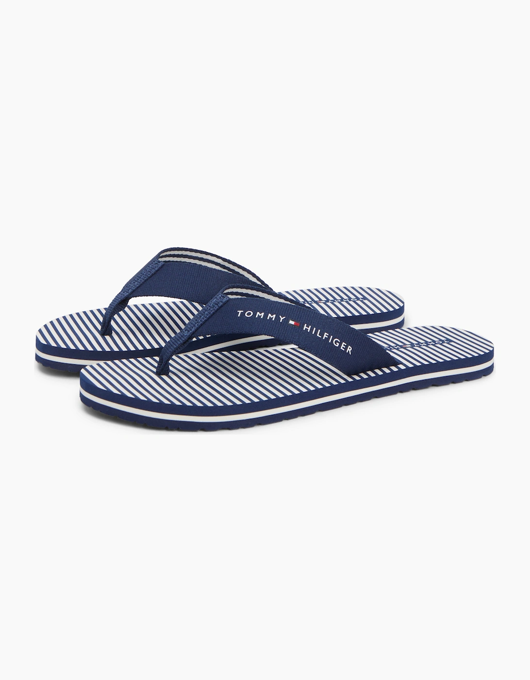 Tommy Hilfiger ITHACA STRIPE Womens Toe-Post Sandals Preppy Navy