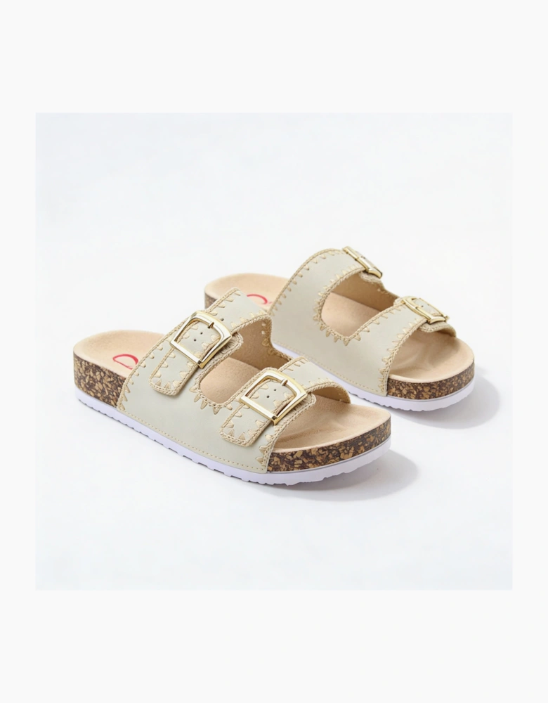 Heavenly Feet SANDY Womens Mules Sandals Beige