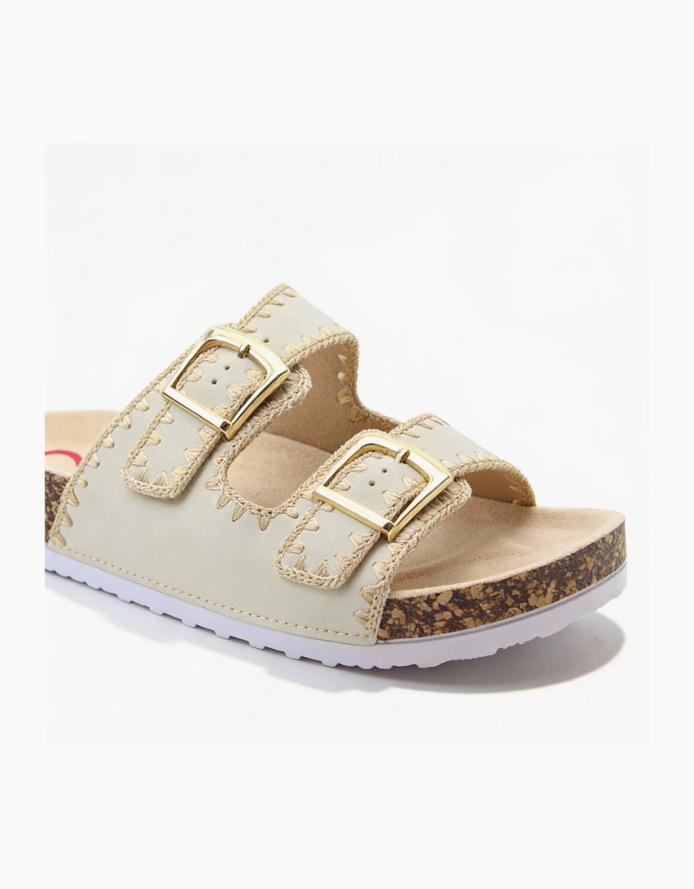 Heavenly Feet SANDY Womens Mules Sandals Beige