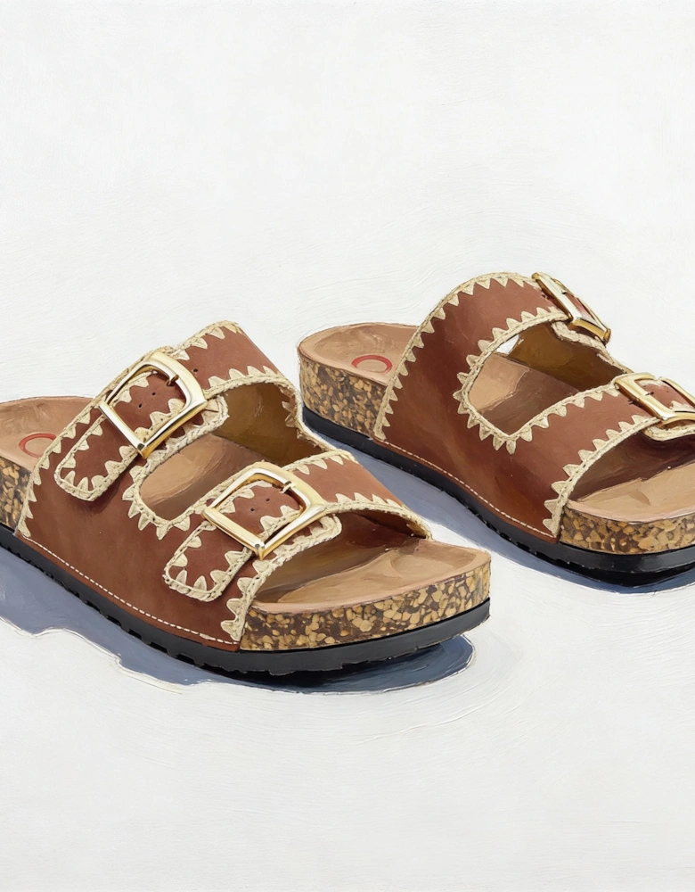 Heavenly Feet SANDY Womens Mules Sandals Bark