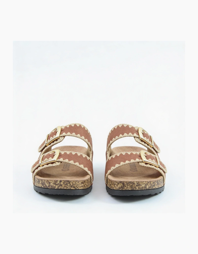 Heavenly Feet SANDY Womens Mules Sandals Bark