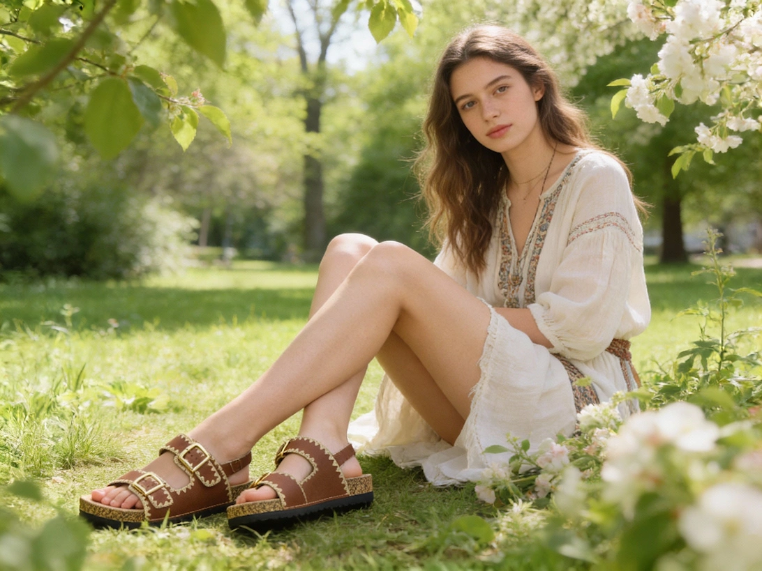 Heavenly Feet SANDY Womens Mules Sandals Bark