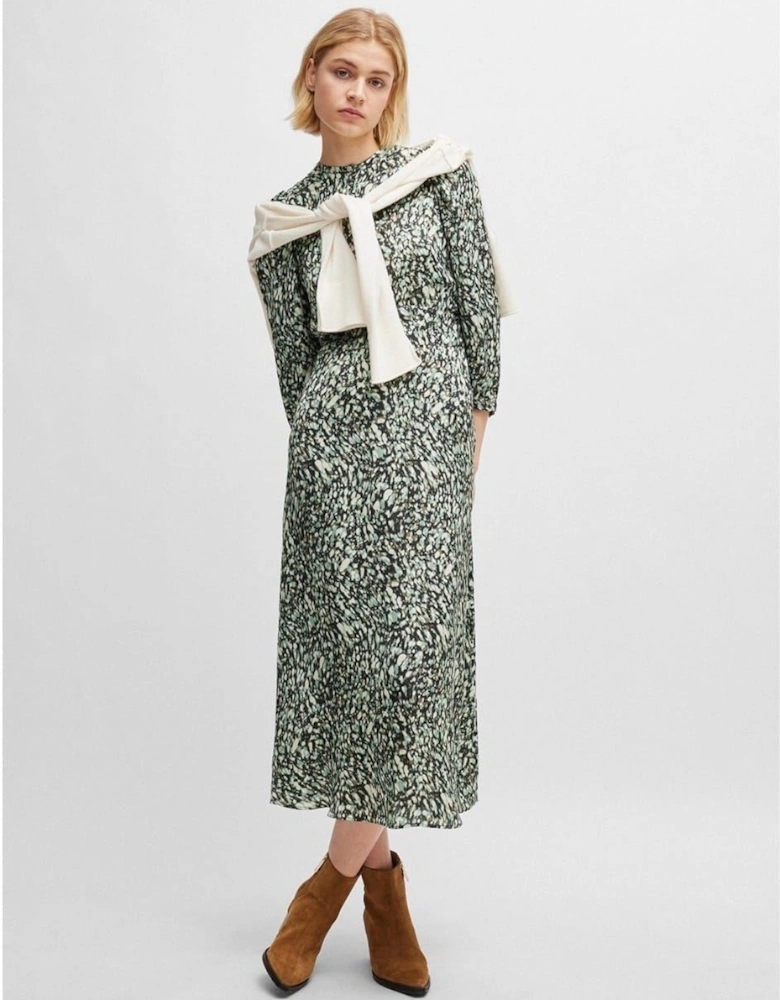 C Dozia Crew Neck Midi Wrap Dress