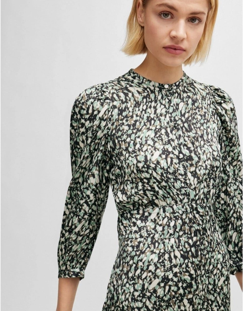 C Dozia Crew Neck Midi Wrap Dress
