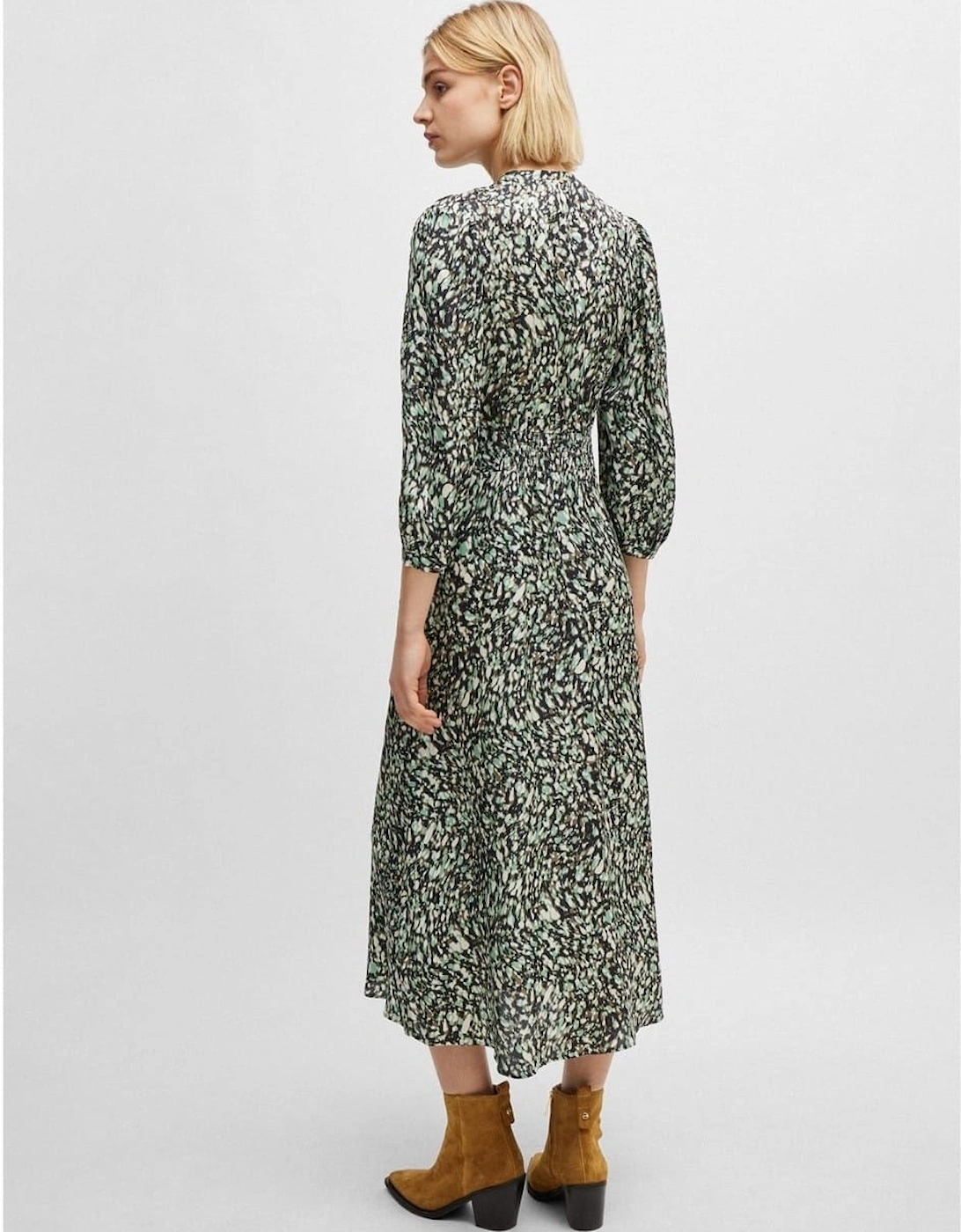 C Dozia Crew Neck Midi Wrap Dress