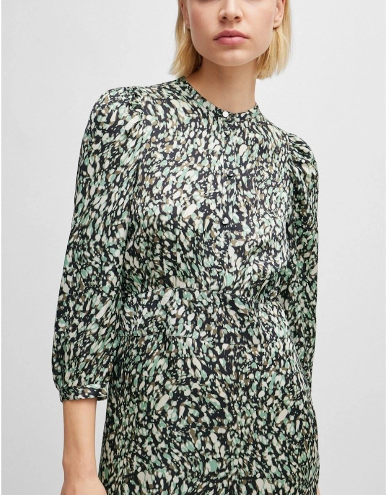 C Dozia Crew Neck Midi Wrap Dress