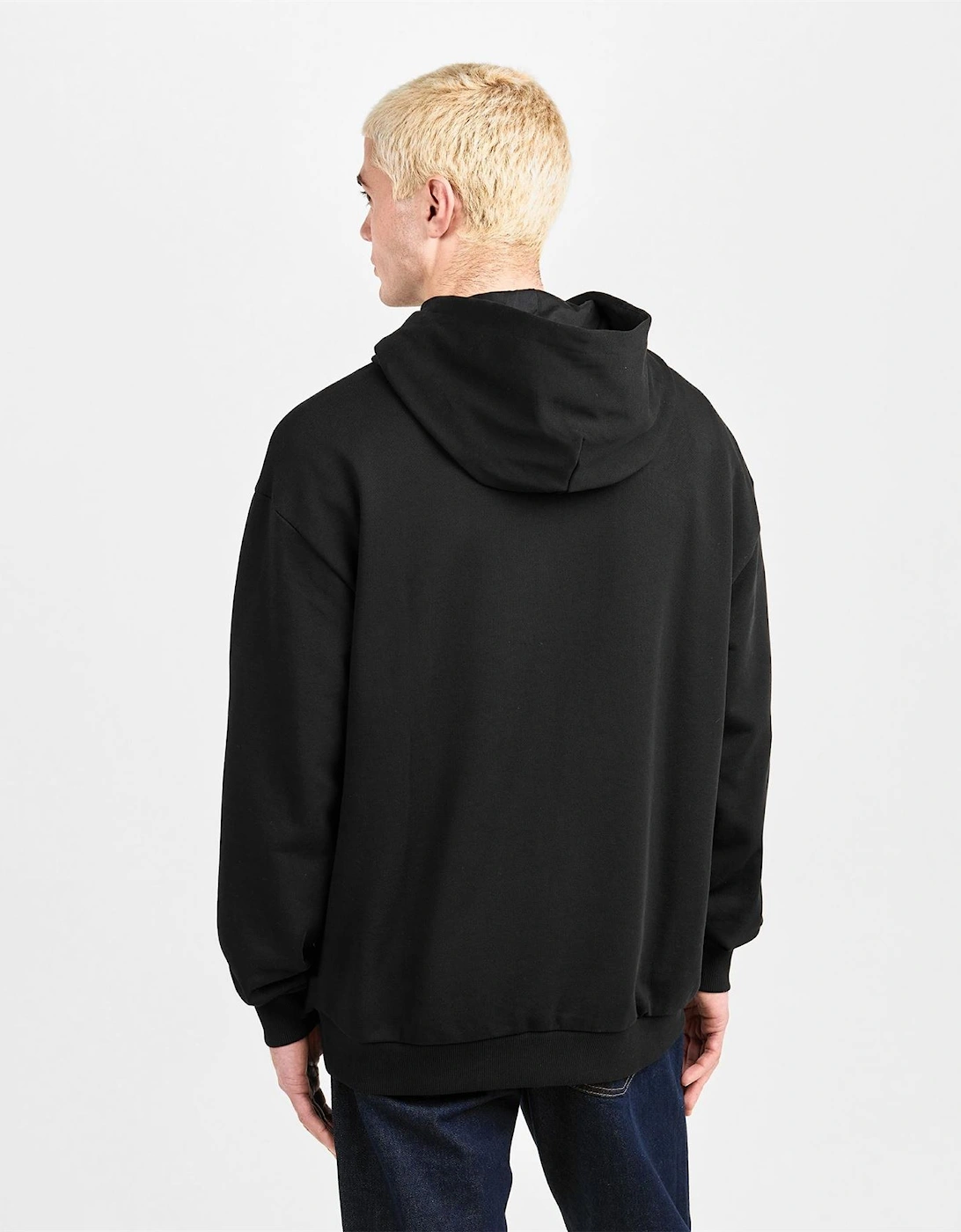 Hooded Neck Drop Shoulder Sweatshirt