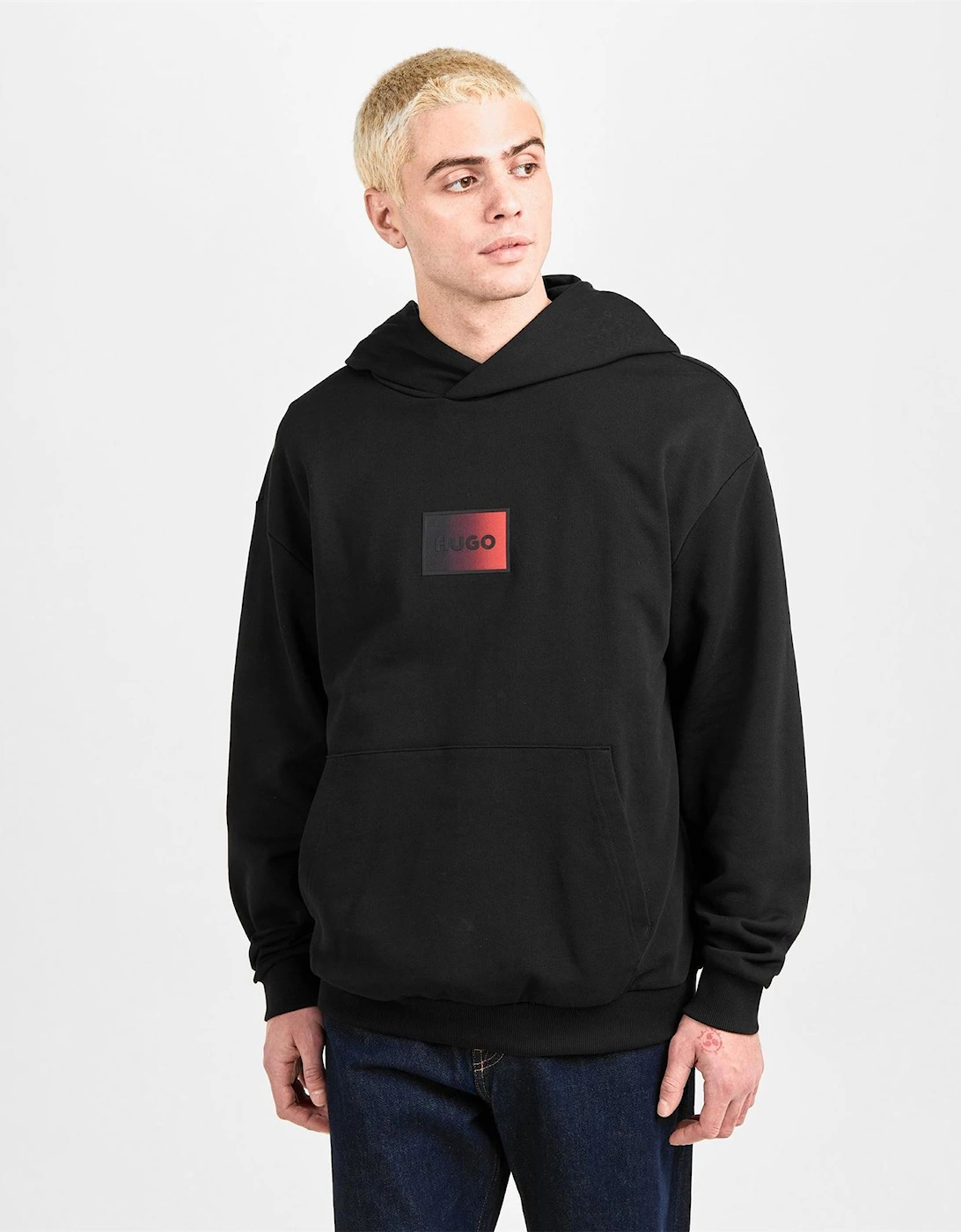 Hooded Neck Drop Shoulder Sweatshirt