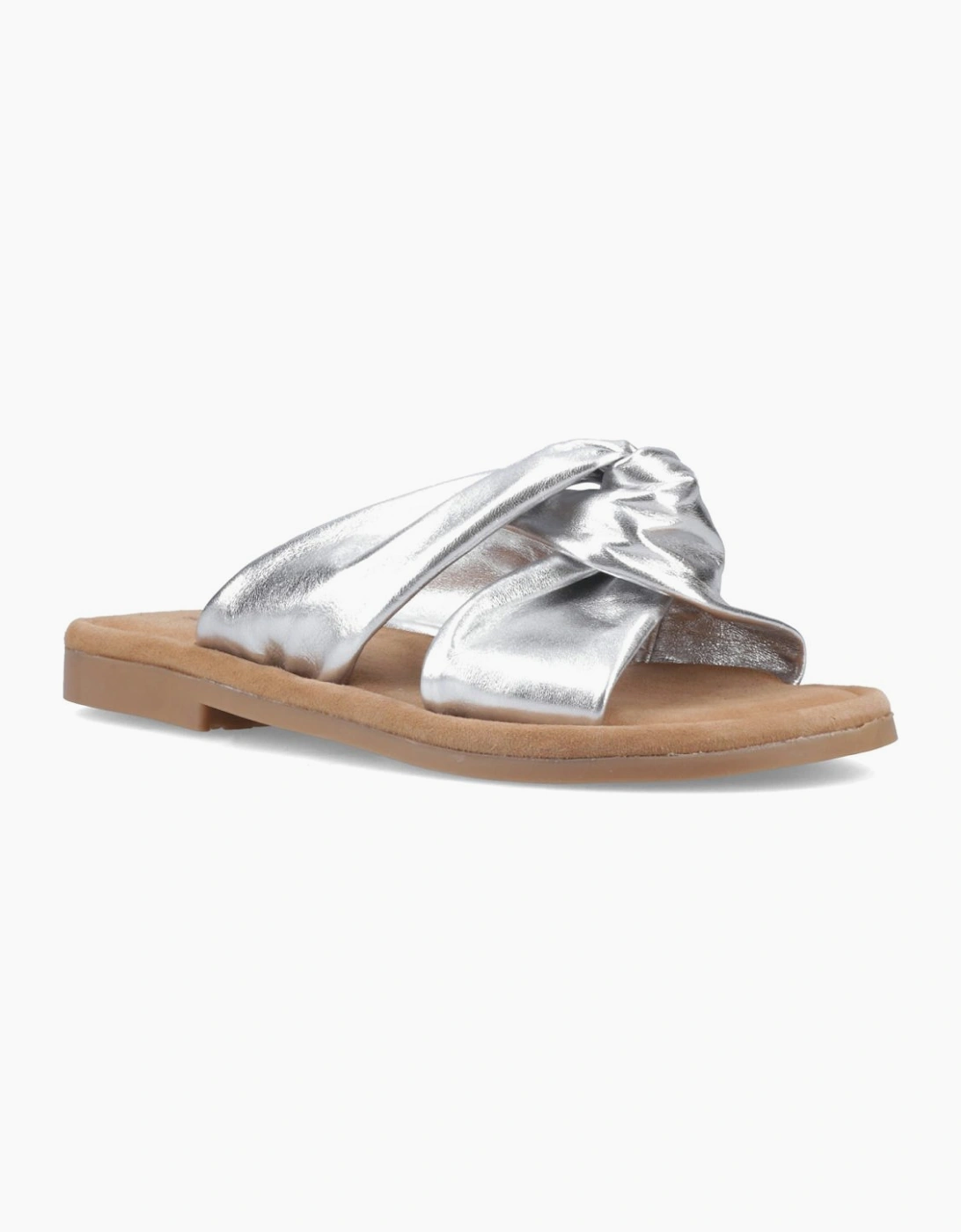 Hush Puppies Women's Silver Amy Wide Fit Sandals - Size 8