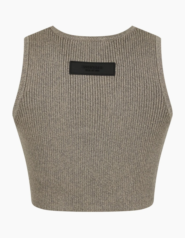 Logo Patch Ribbed Crop Top
