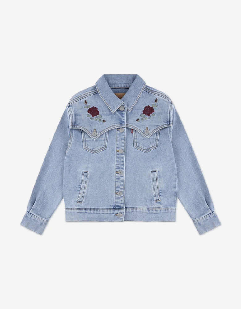 Levi's Girls Oversized Western Trucker Jacket in Blue