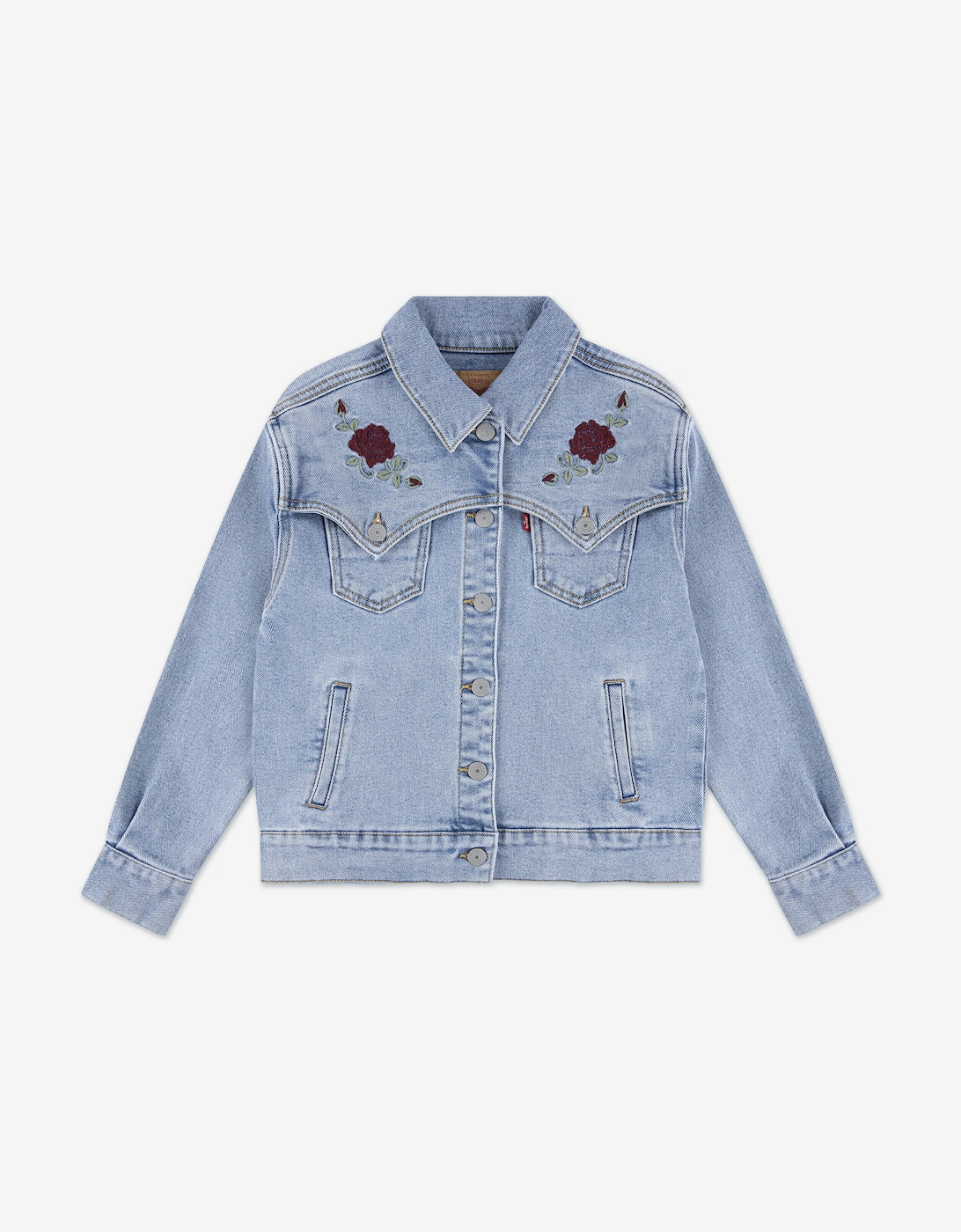 Levi's Girls Oversized Western Trucker Jacket in Blue, 6 of 5