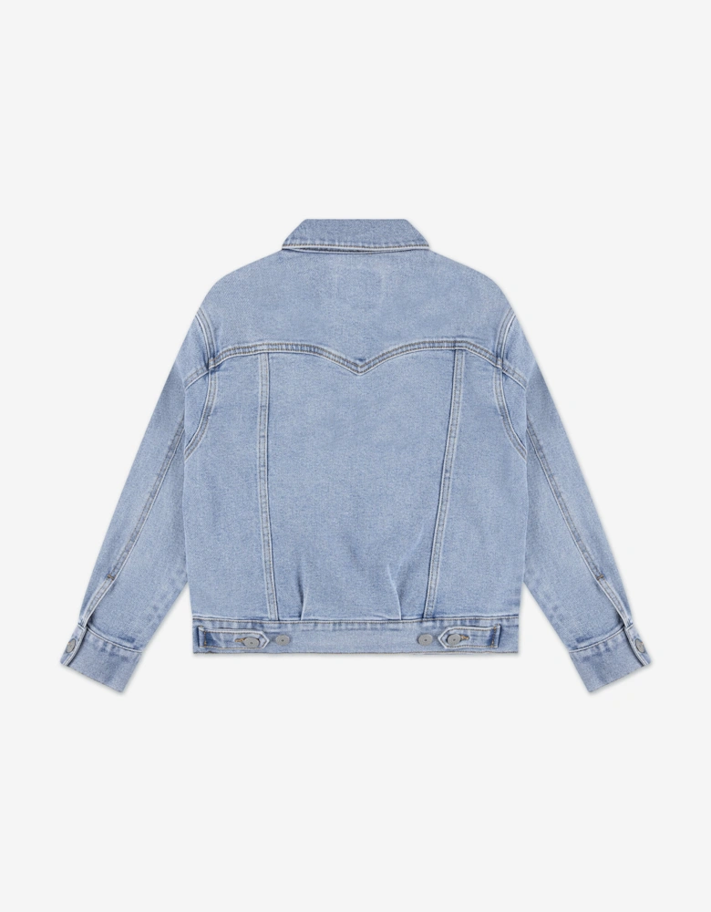 Levi's Girls Oversized Western Trucker Jacket in Blue