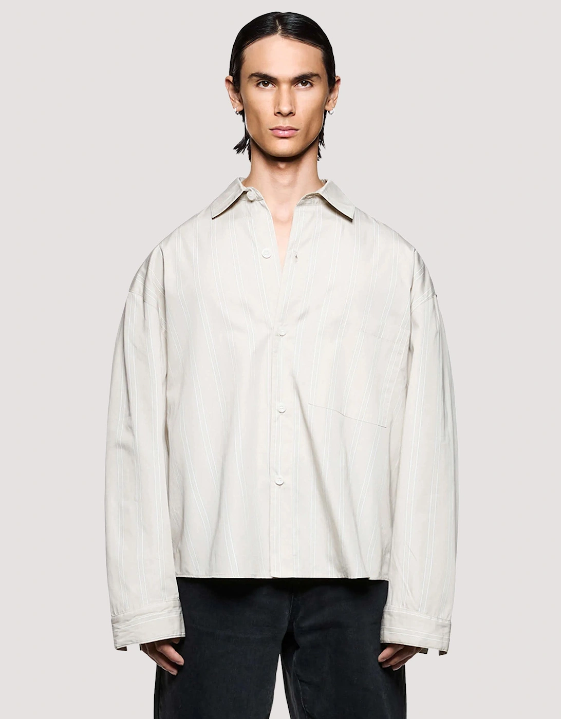 Box Fit Poplin Stripe Dress Shirt