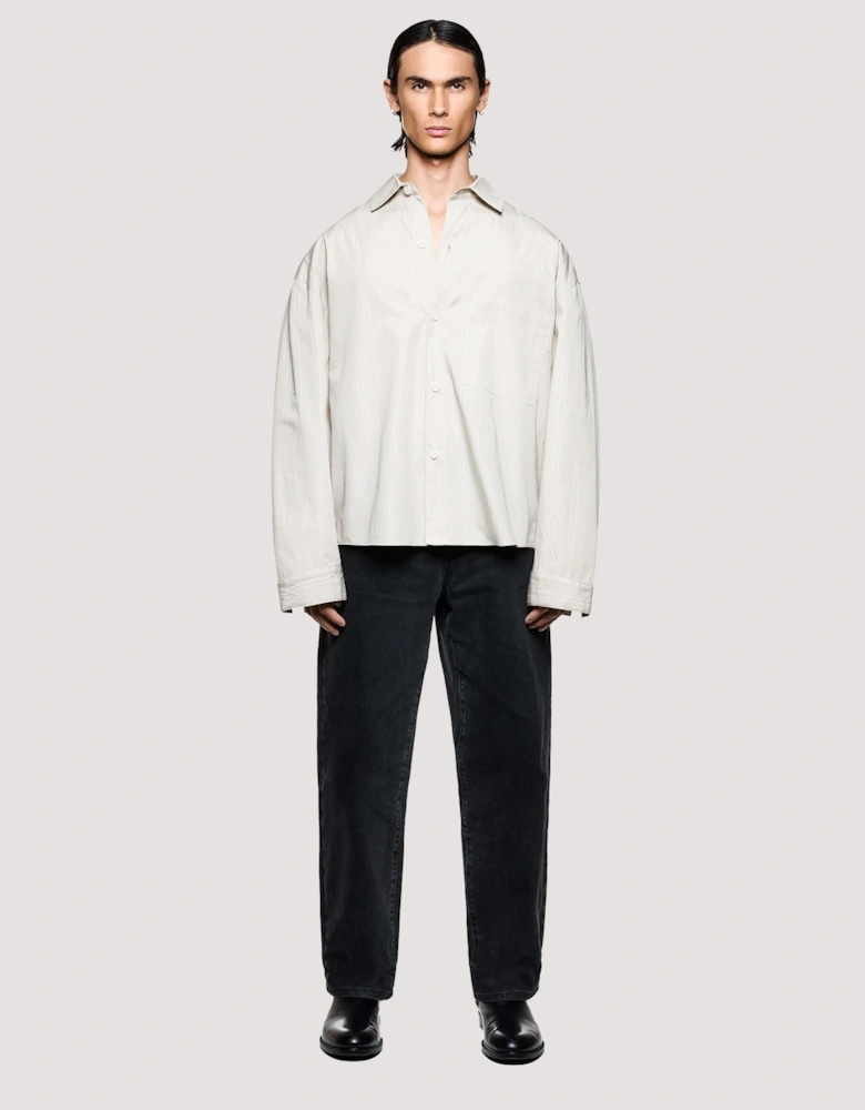 Box Fit Poplin Stripe Dress Shirt