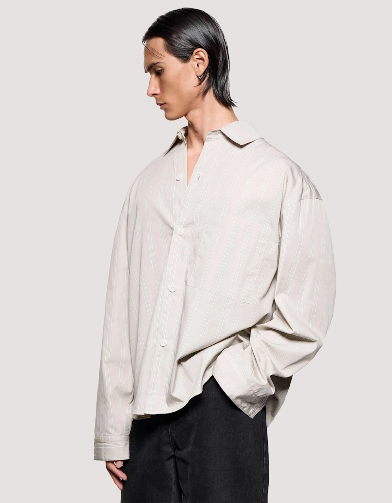 Box Fit Poplin Stripe Dress Shirt