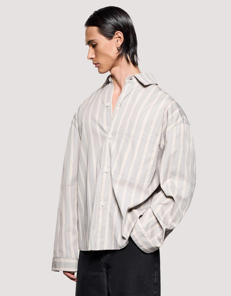 Box Fit Poplin Stripe Dress Shirt
