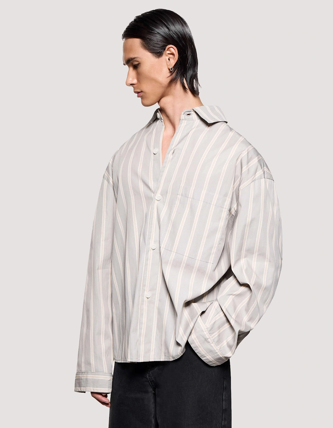 Box Fit Poplin Stripe Dress Shirt
