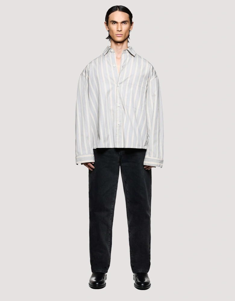 Box Fit Poplin Stripe Dress Shirt