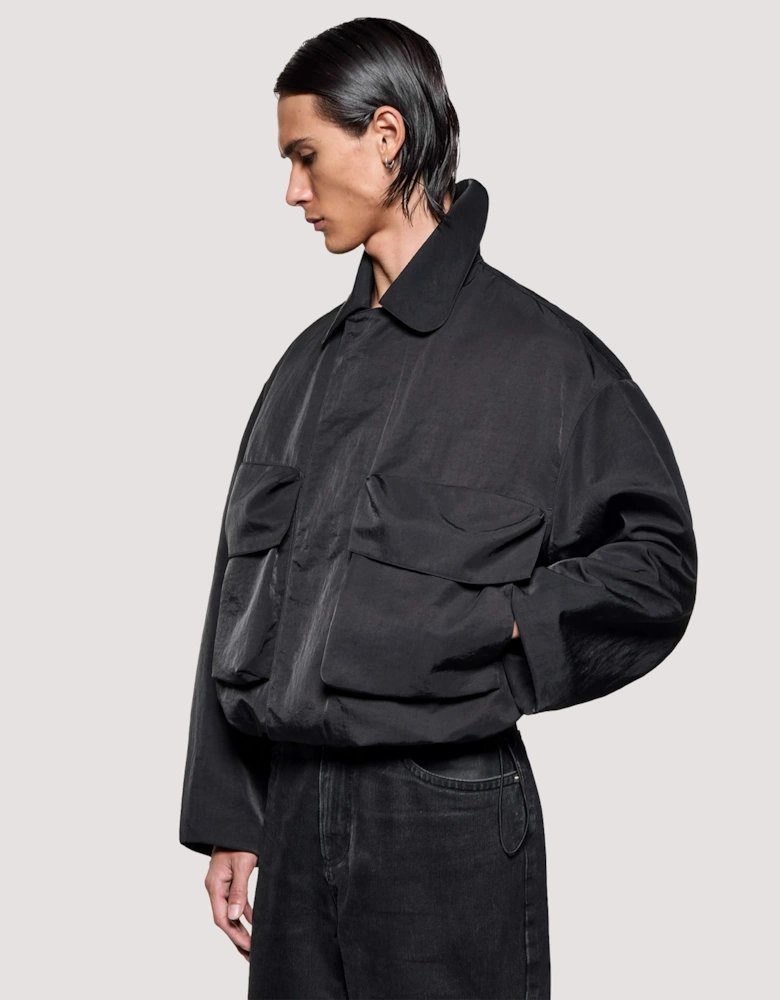 Box Fit Silky Nylon Pilot Jacket