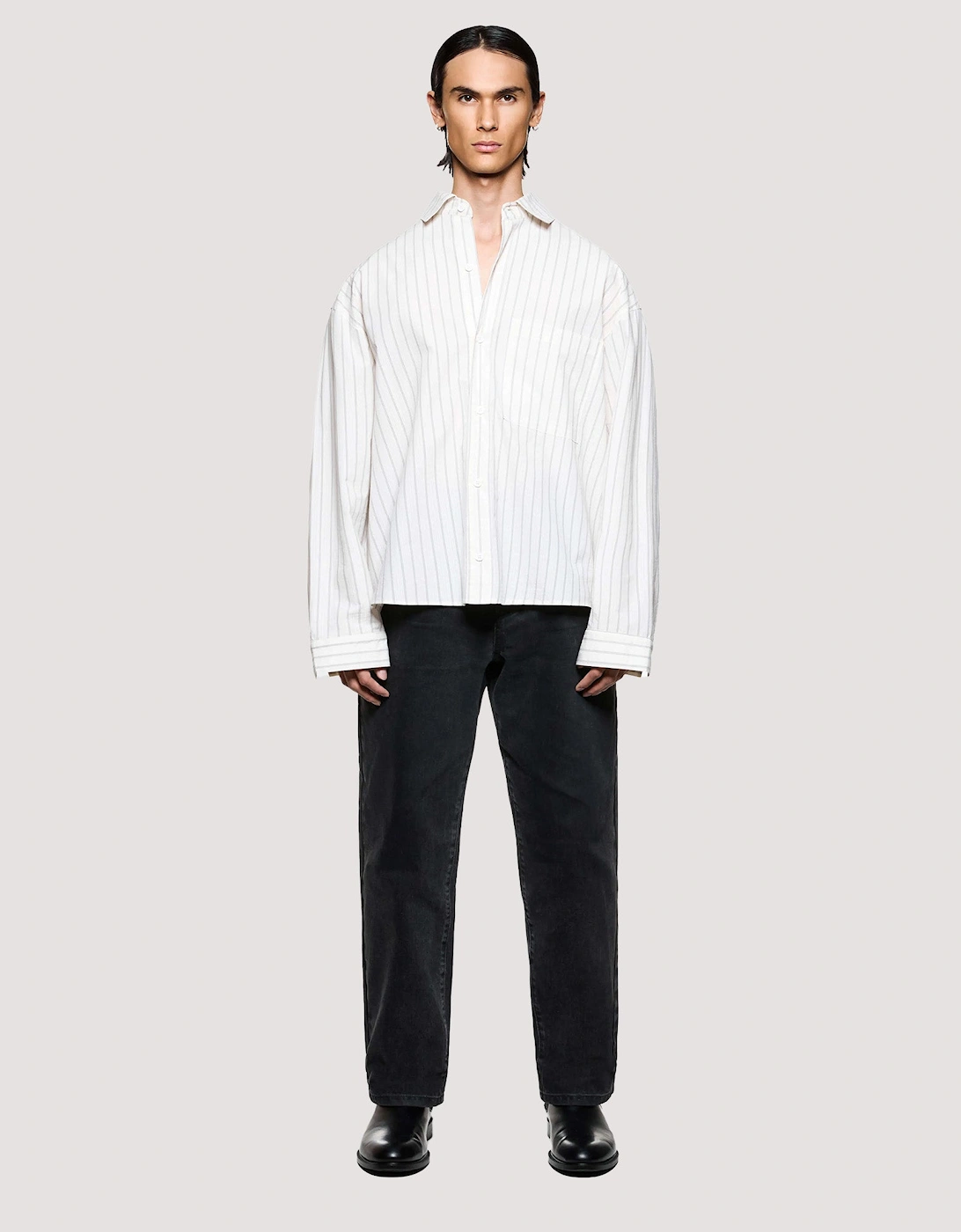 Box Fit Seersucker Stripe Dress Shirt
