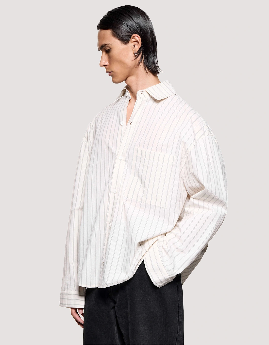 Box Fit Seersucker Stripe Dress Shirt