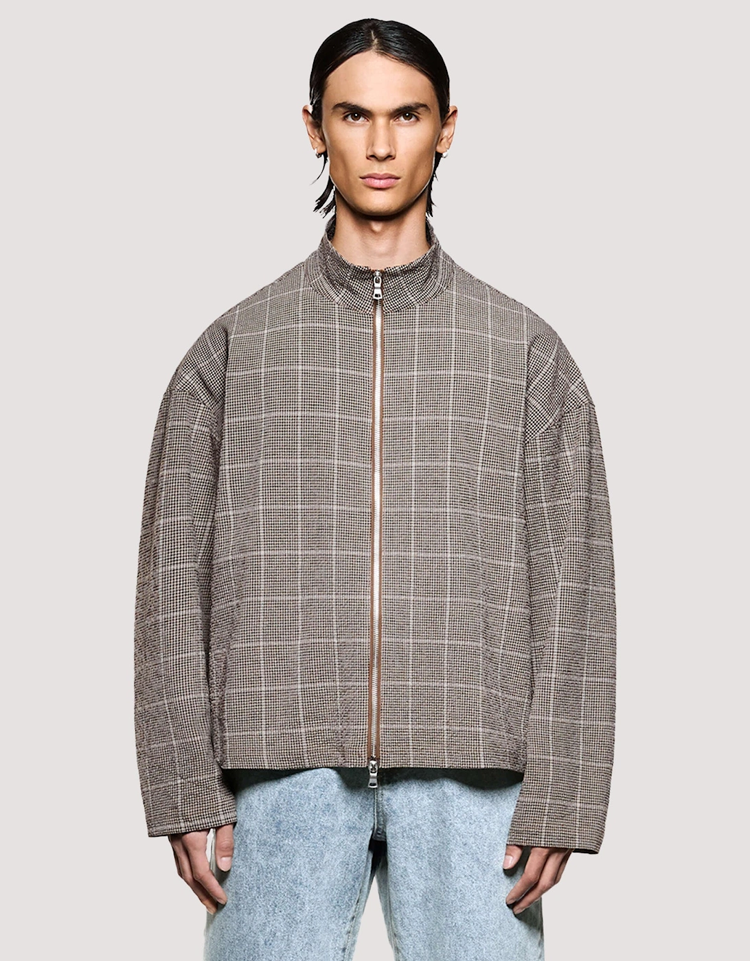 Box Fit Seersucker Check Track Jacket, 7 of 6