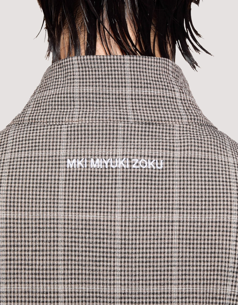 Box Fit Seersucker Check Track Jacket