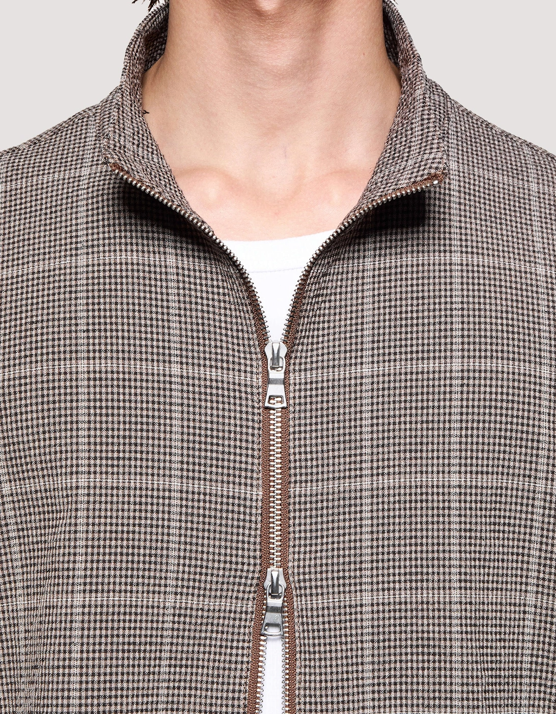 Box Fit Seersucker Check Track Jacket